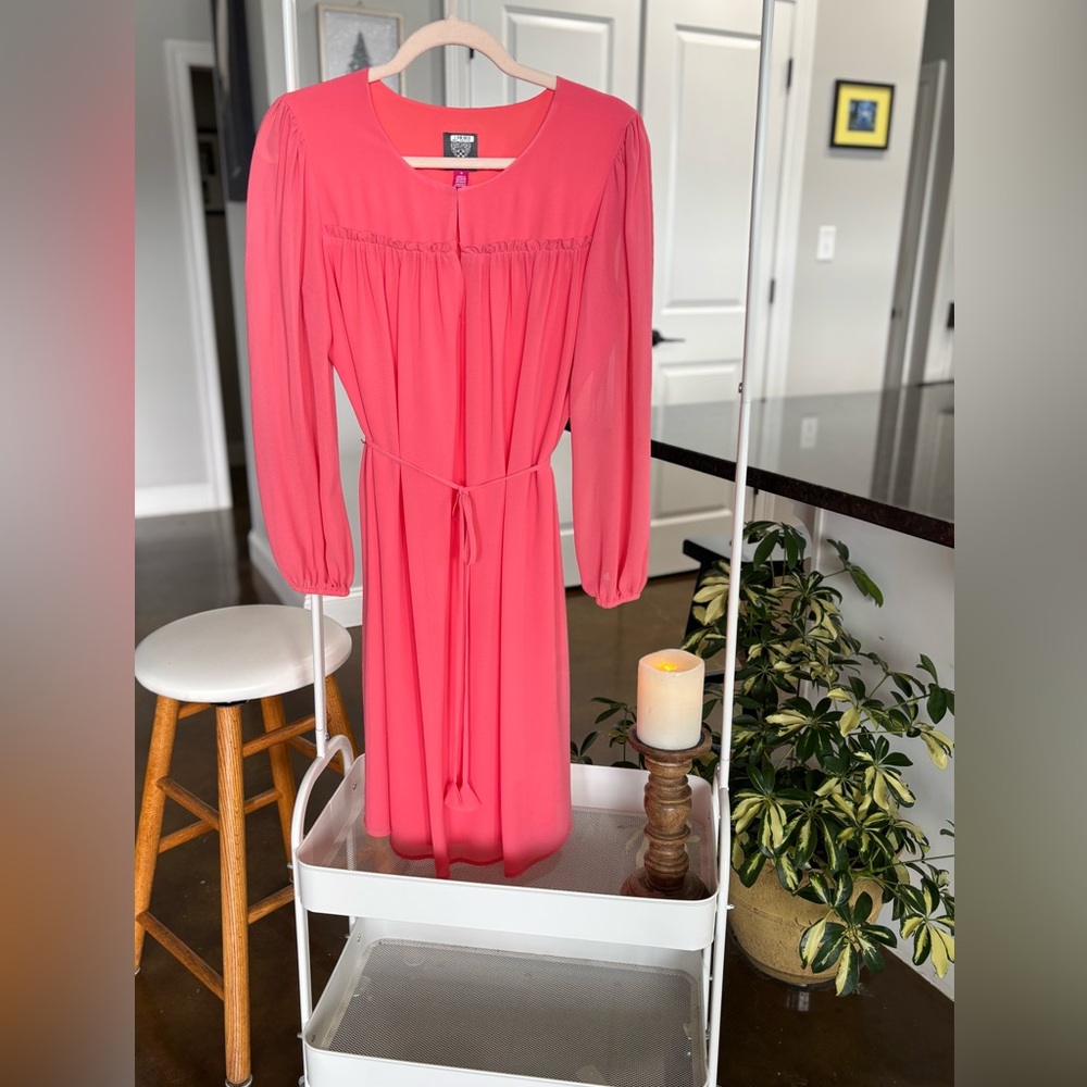 Vince Camuto long sleeve coral dress